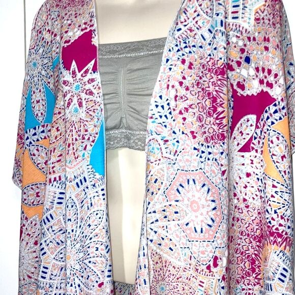 Anthropologie Casual Bohemian Print Fringed Swimsuit Cover One Size - Picture 2 of 11